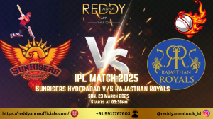 Reddy Anna ID 2nd IPL SRH vs RR Match 2025 at 03:30 PM Rajiv Gandhi International Stadium, Hyderabad