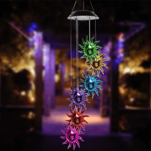 Solar Sunflower Wind Chimes LED Lights