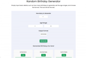 Efficient Use of a Random Birthday Generator: Best Practices for Development and Testing