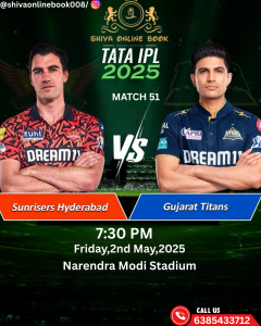 Join the Excitement of IPL 2025: Bet on Gujarat Titans vs Sunrisers Hyderabad with Shiva Online Book.