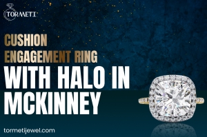cushion engagement ring with halo in mckinney