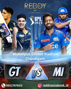 Everything You Need to Know About Booking Your Reddy Anna club Cricket ID for the Exciting IPL Showdown Between GT and MI.