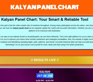 kalyan chart a trusted live result.