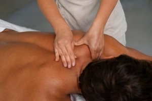 A person getting a deep tissue massage