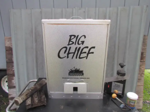 A Big Chief Front Load Smoker being tested by Pioneer Smoke Houses.