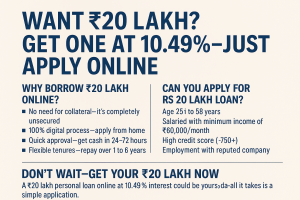 Need ₹20 Lakh Fast? Get a Personal Loan Online at 10.49% Interest – No Excuses, Just Acti