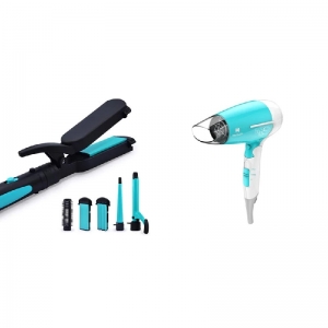 Get Gorgeous, Frizz-Free Hair with Havells HC4045 5-in-1 Hair Styler-Straightener & HD3151 1200 Watts Dryer Combo
