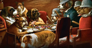 Dogs Play Poker Painting