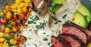 Garlic Butter Steak Bowl with Herbed Rice & Grilled Corn – Juicy, Smoky, and Irresistibly Delicious!