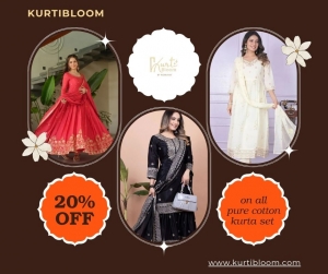 Elevate Your Style with KurtiBloom’s Stunning Party Wear Kurta Set for Women