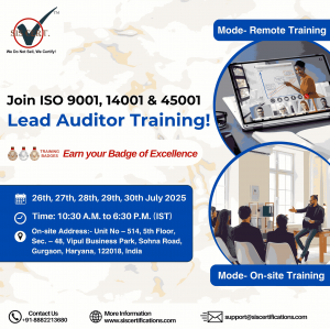 ISO Training - Join ISO 9001, 14001 & 45001 Lead Auditor Training! 