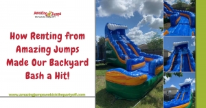 How I Hosted a Backyard Bash with Water Slides Rental, Obstacle course rental, inflatable obstacle course & Plastic Folding Chairs Rental