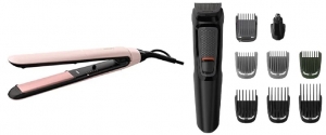 Salon-Finish Hair and Precision Grooming—All at Home with Philips BHS378-10 Kerashine Straightener & Multi Grooming Kit MG3710-65 9-in-1