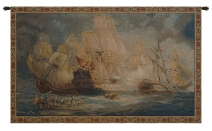 Conquer the Seas: The Naval Battle Tall Ship Italian Tapestry That Commands Attention