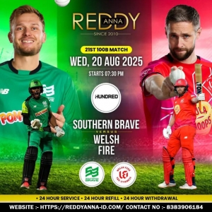 Catch Every Moment of Southern Brave V/S Welsh Fire 2025 on Reddy Anna – Online Cricket Platform with Secure 24/7 Sports Updates.