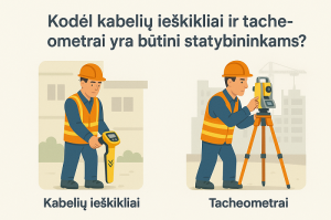 dalis: Kodėl kabelių ieškikliai ir tacheometrai yra būtini statybininkams?