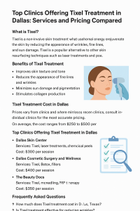 Top Clinics Offering Tixel Treatment in Dallas: Services and Pricing Compared