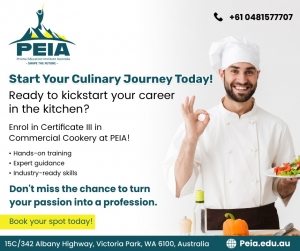 Study Certificate III in Commercial Cookery at PEIA