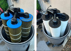 Is your pool filter looking dirty and clogged? King Of Pools can help!