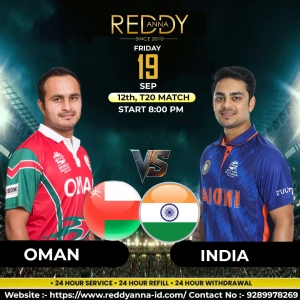 Reddy Anna ID Covers India vs Oman 12th T20 Match with Live, Real Cricket Updates and Trusted 2025 Coverage.