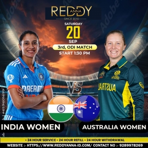 Reddy Anna ID Covers India Women vs Australia Women, 3rd ODI Match with Live, Real Cricket Updates and Trusted 2025 Coverage.  