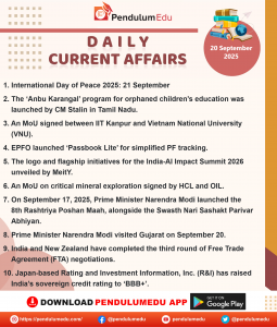 Read Daily Current Affairs Article of  20 September 2025