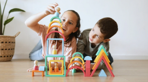 Teaching Spatial Awareness and Geometry With Wooden Rainbow Blocks