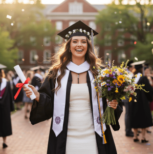 White graduation dress by Boho Pink
