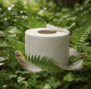 Toilet paper roll in nature 