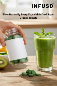 Glow Naturally Every Day with Infusd Super Greens Tablets