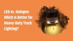 truck on road with light on