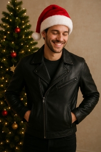Celebrate This Christmas in Style with Leather Jacket Black: