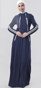 Navy Jersey Sportswear Abaya Dress – Modest Fashion Meets Modern Comfort 