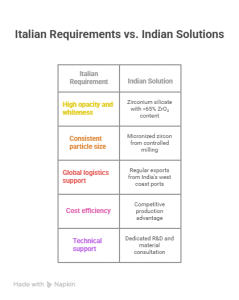 Zirconium Silicate from India: Powering Italy’s Ceramic Excellence with Quality & Purity