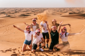 Morning Desert Safari with Sunrise, Dune Bashing, Camel Ride & Sandboarding
