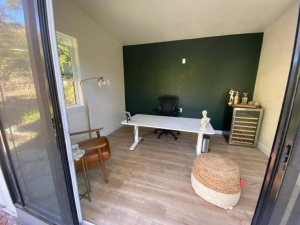 How Can a Shed Backyard Studio With Windows Double as a Guest Space or Hobby Room?