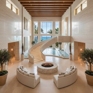 Travertine Marble Use in Luxury Resort Interiors