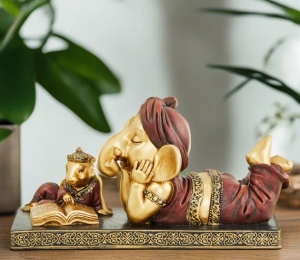 Enhance Your Space with the Ganesh Ji and Mushak water fountain indoor tabletop