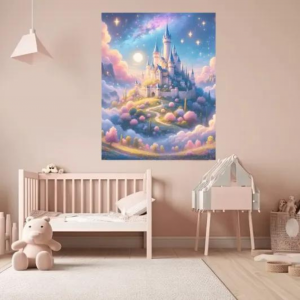 Transform Your Child’s Nursery with the Enchanted Fairytale Castle Canvas Wall Art