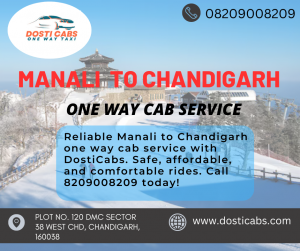 Manali To Chandigarh One Way Cab Service