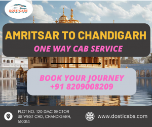 Amritsar To Chandigarh One Way Cab Service