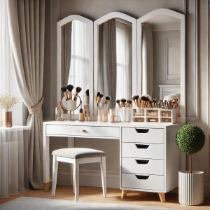 The Allure of Corner Dressing Tables with Hollywood Mirrors for a Cosy Home