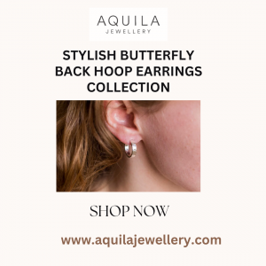 Stylish Butterfly Back Hoop Earrings Collection | Aquila Jewellery