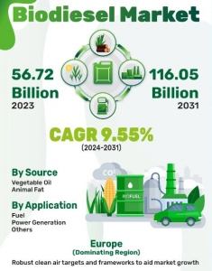 Biodiesel Market Forecast: USD 116.05 Billion by 2028 with a 9.55% CAGR