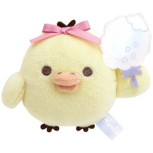 Snuggle Up with San-X: Sky Curling Cotton Candy Kiiroitori Hand-Held Stuffed Toy