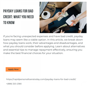 Payday Loans for Bad Credit: What You Need to Know