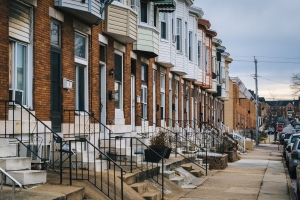 Rowhouses in Greektown Baltimore MD