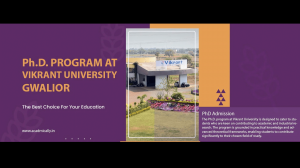 Ph.D. Program at Vikrant University, Gwalior