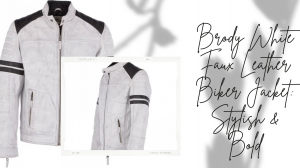 Brody White Faux Leather Biker Jacket: Stylish & Bold