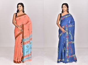 The Artistry of Cotton Kantha Sarees: A Fusion of Tradition and Elegance